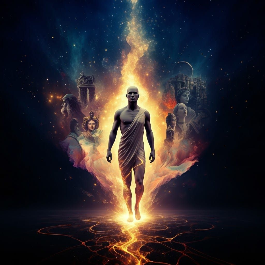 Ethereal Figure's Timeless Journey Through Eras