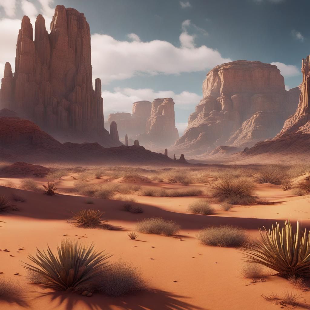 Detailed Mesa Desert Matte Painting