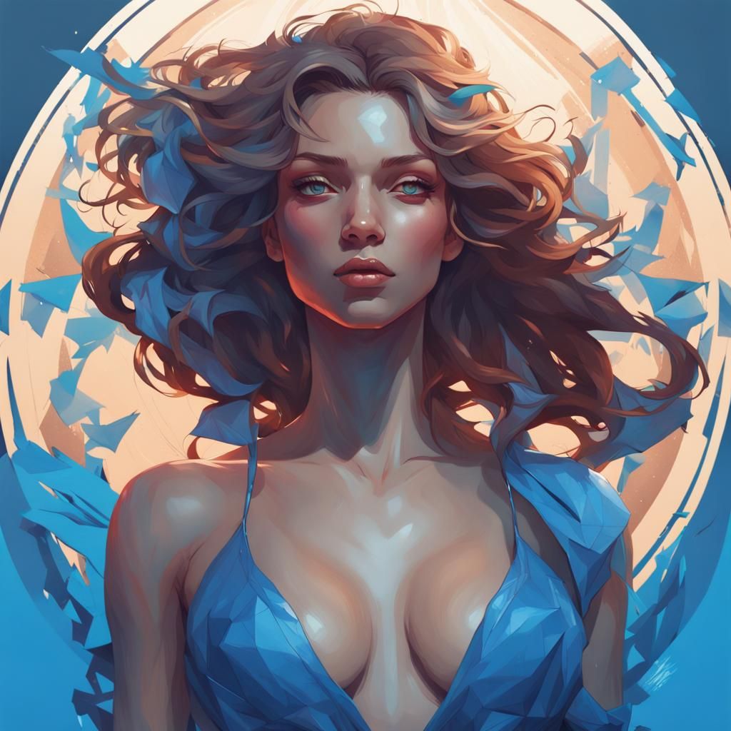 Summer Portrait in Hyperdetailed Art Nouveau Style
