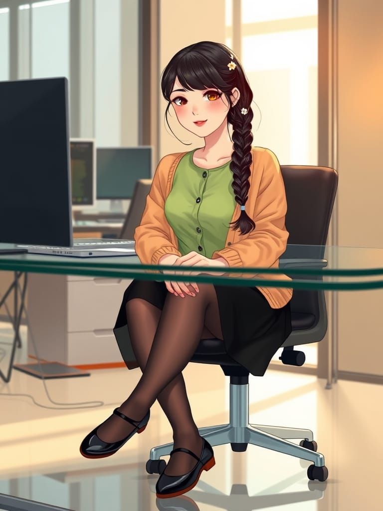 Elegant Asian Back-End Developer in Modern IT Setting