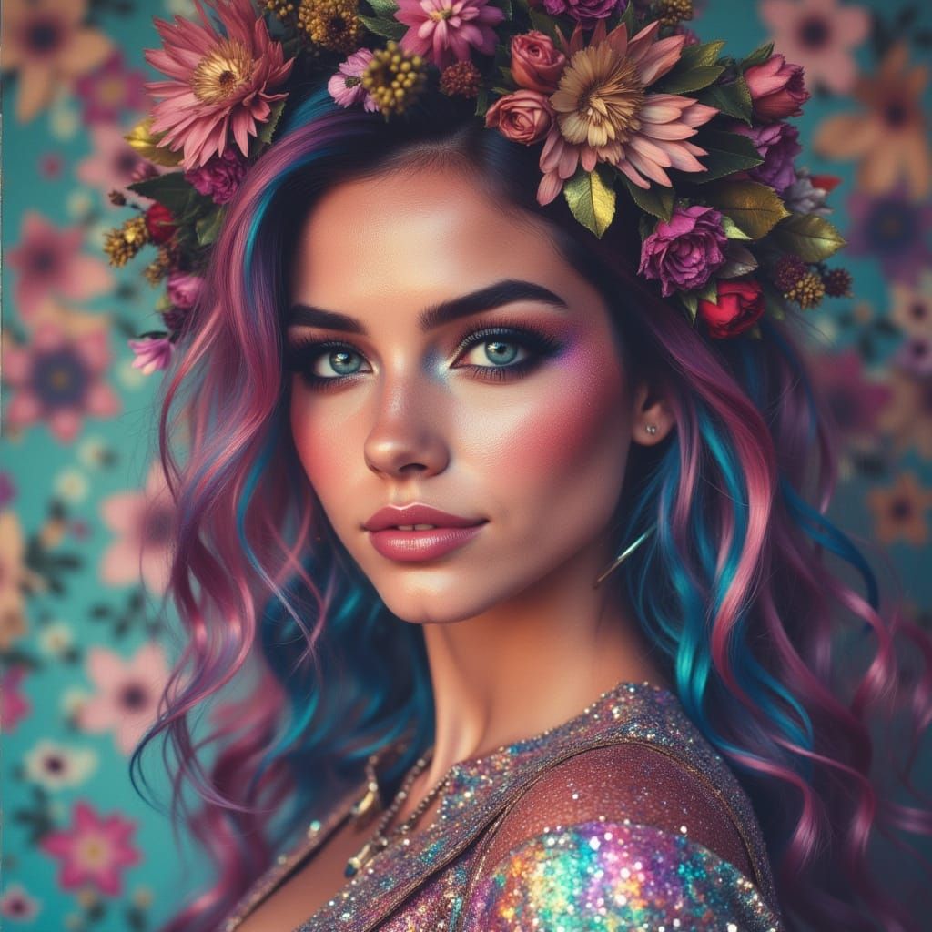 Woman of Glitter and Crystal Sparkle