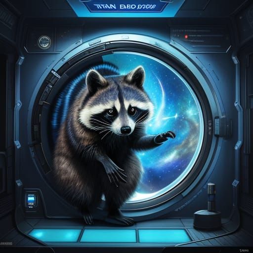 Raccoon Explorer Boards Retro-Futuristic TARDIS