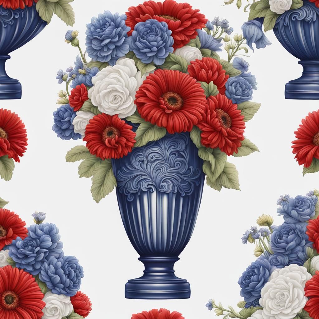 Elegant Patriotic Flower Vase Design