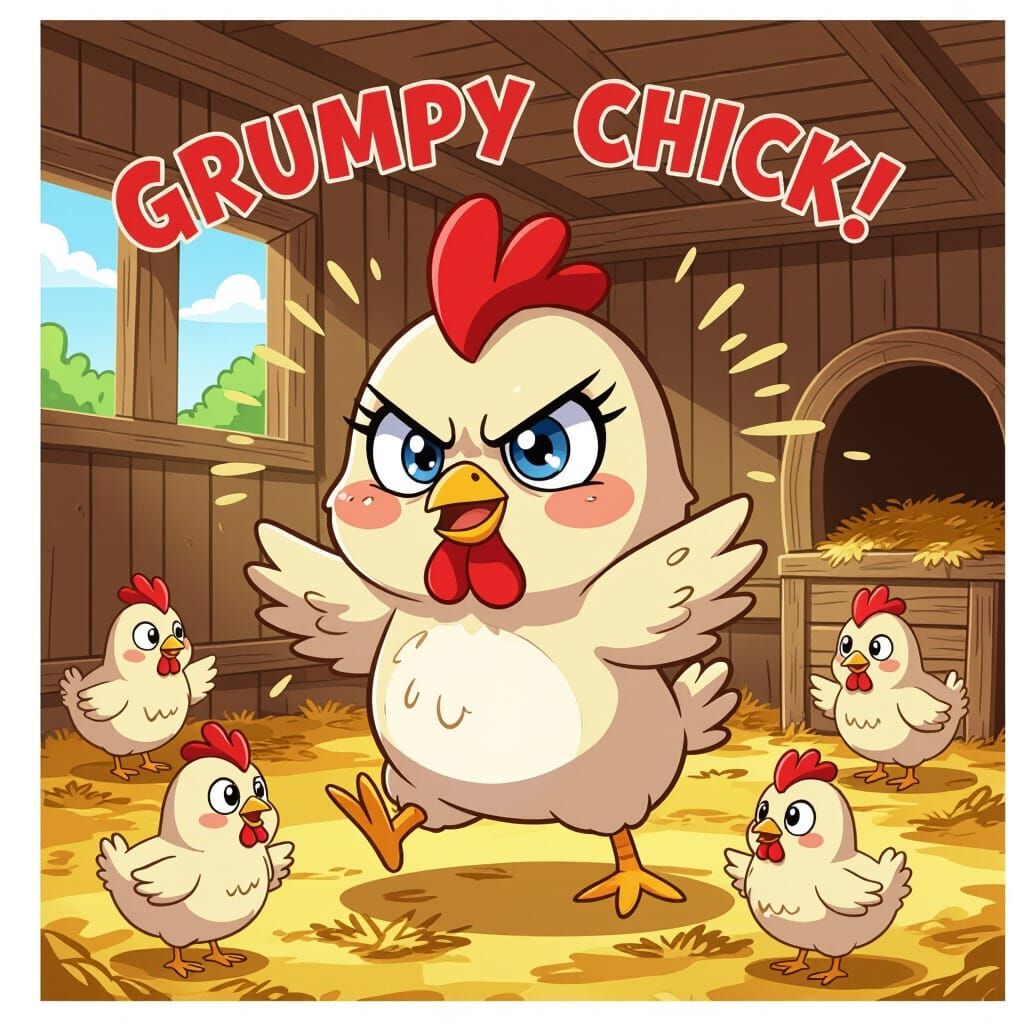 Grumpy Chick's Henhouse Tantrum: Cute Cartoon Animation
