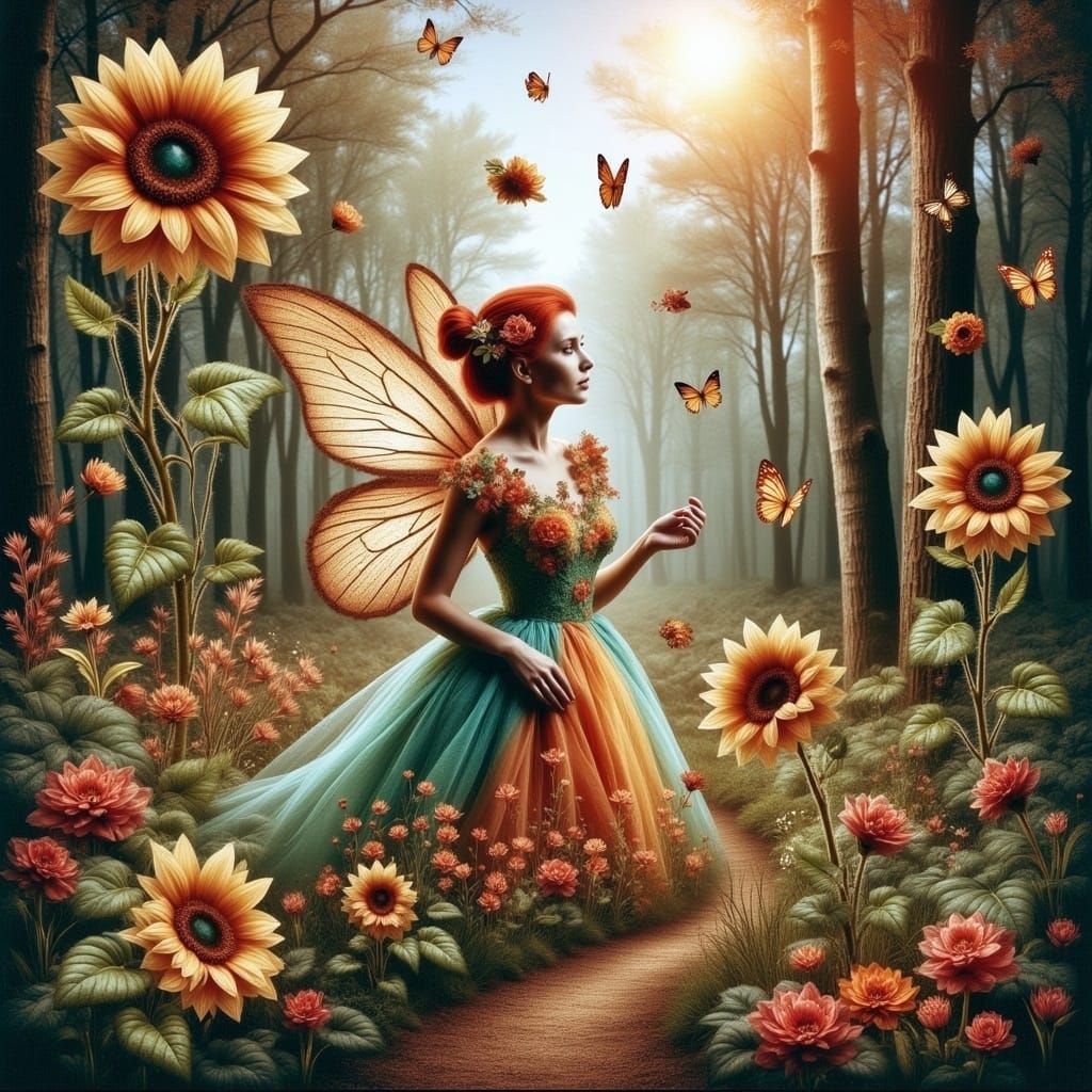 Whimsical Fairy Village in Vibrant Colors