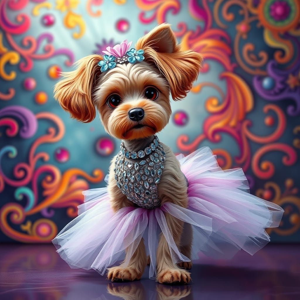 Enchanted Ballerina Cockapoo in Whimsical Disney-Inspired Wo...