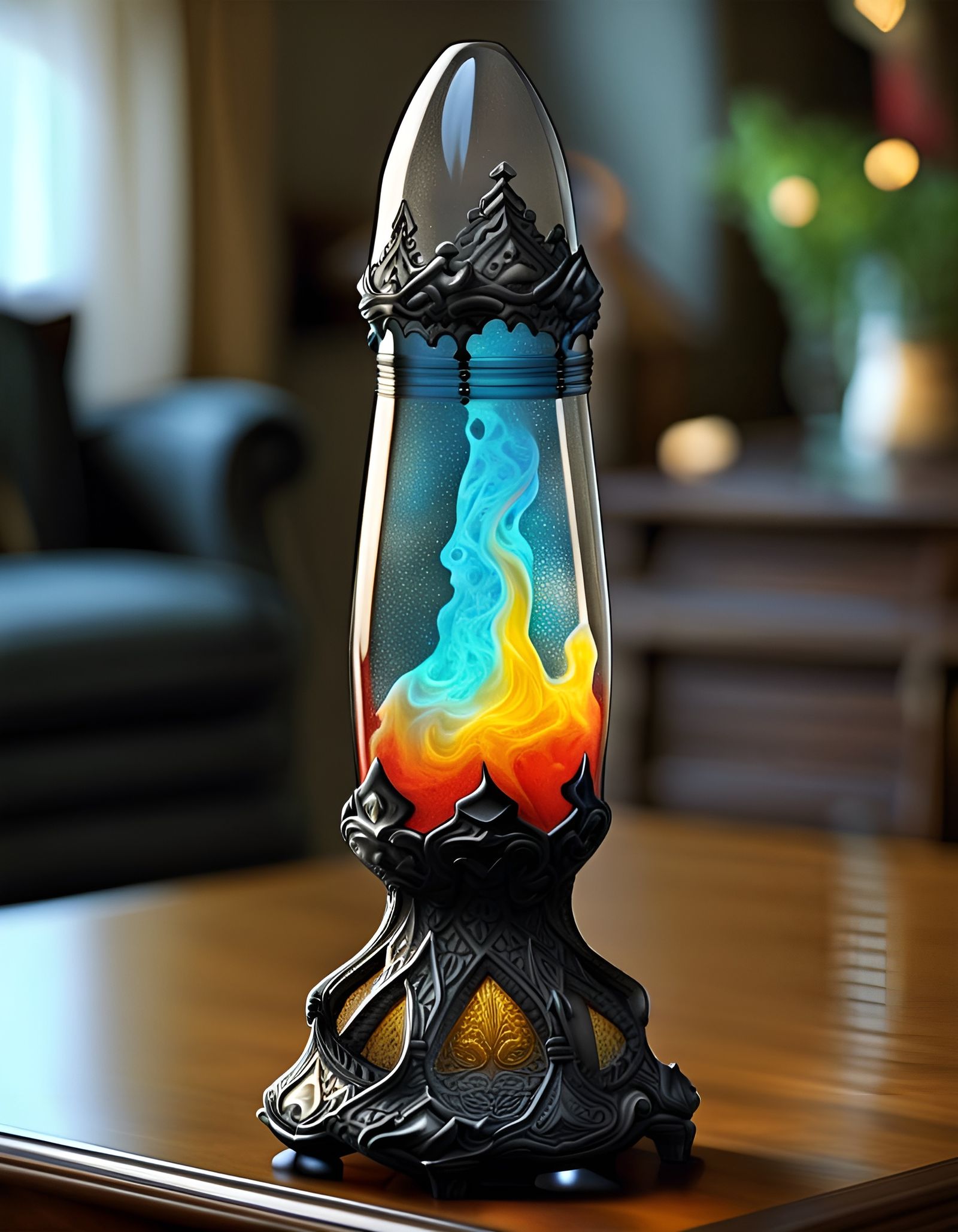 Medieval Glass Lava Lamp Art Piece