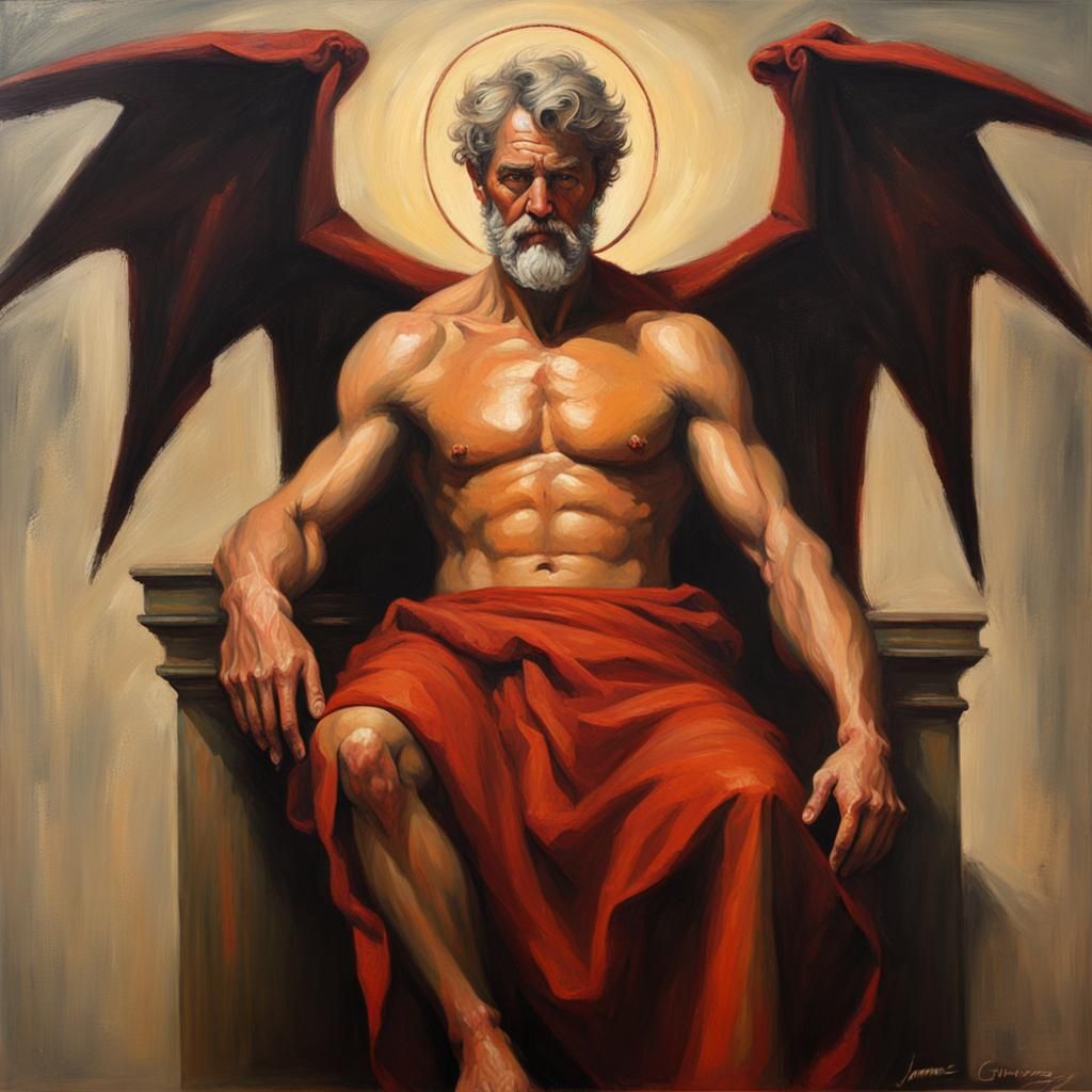 Lucifer Portrait in Renaissance Oil Painting Style