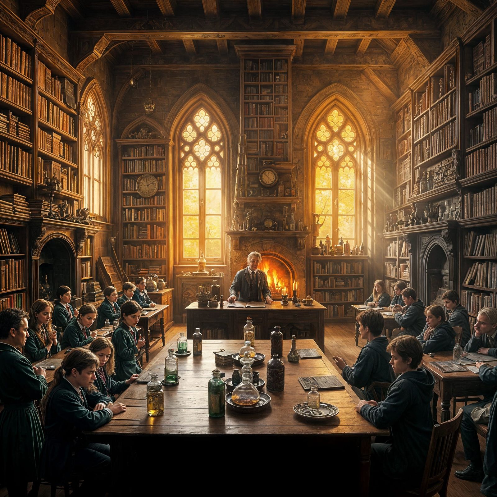 Magical Potions Classroom in Classical Realism Style
