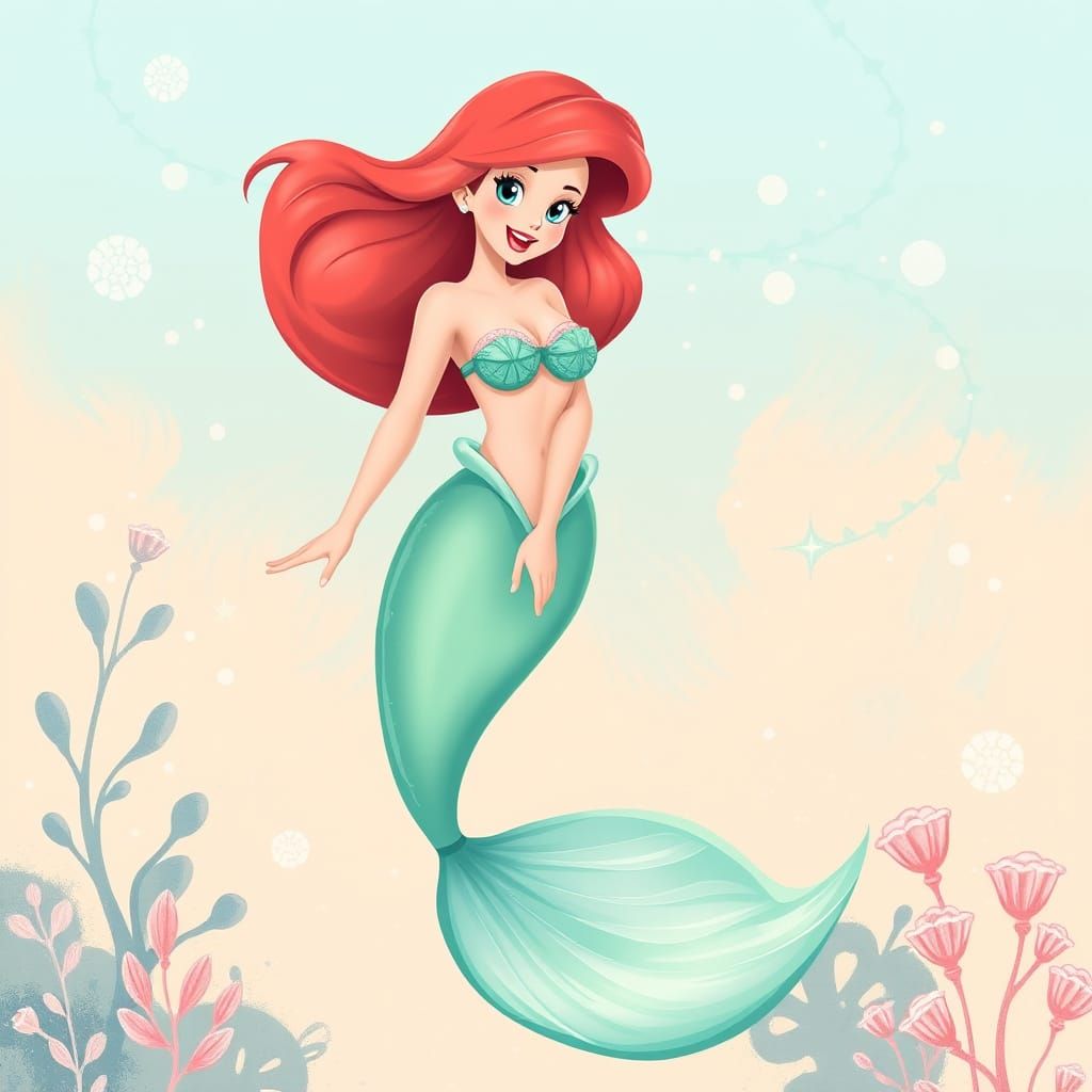 Whimsical Disney Princess in a Delightful Cartoon Style