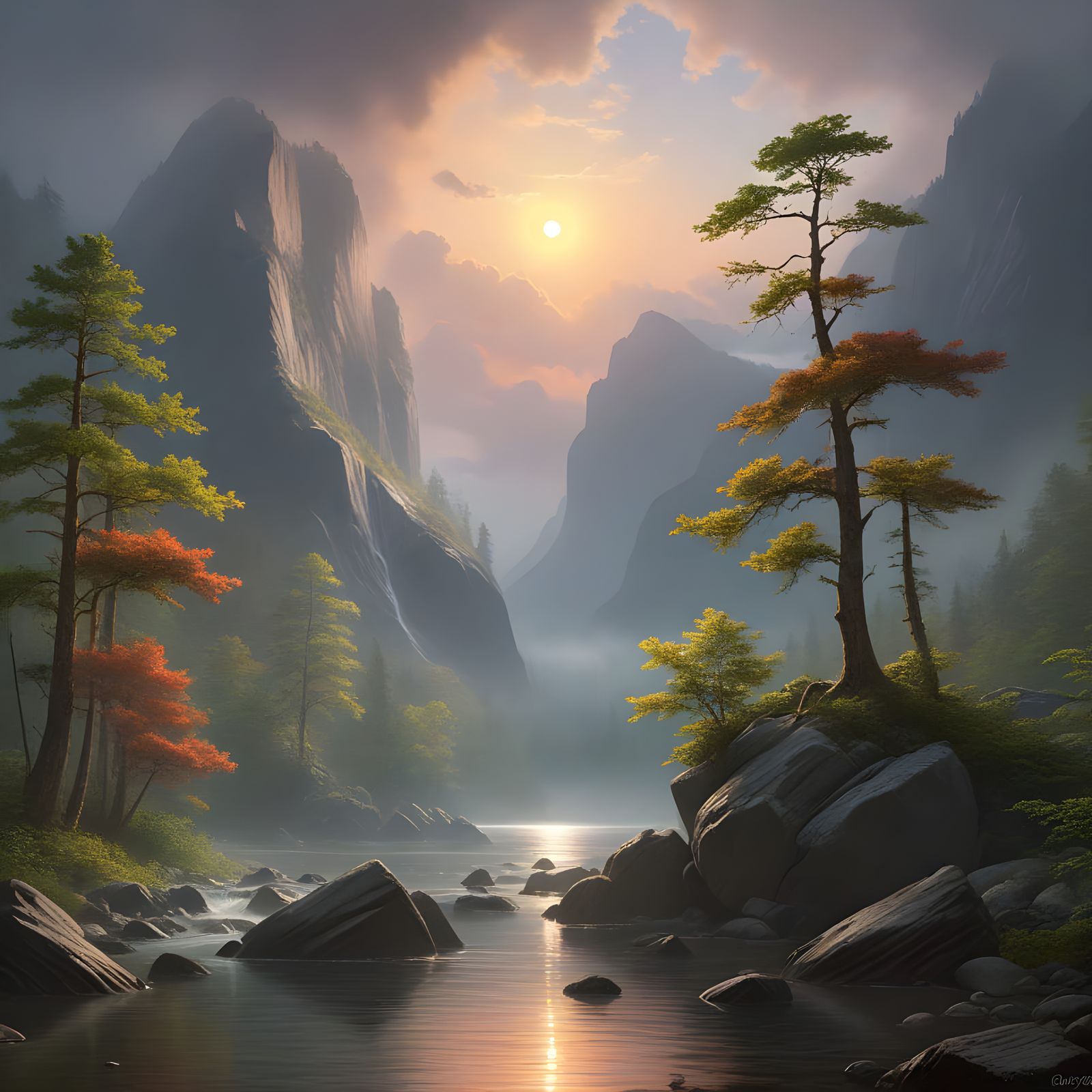 Mountain Majesty in Ethereal Hush