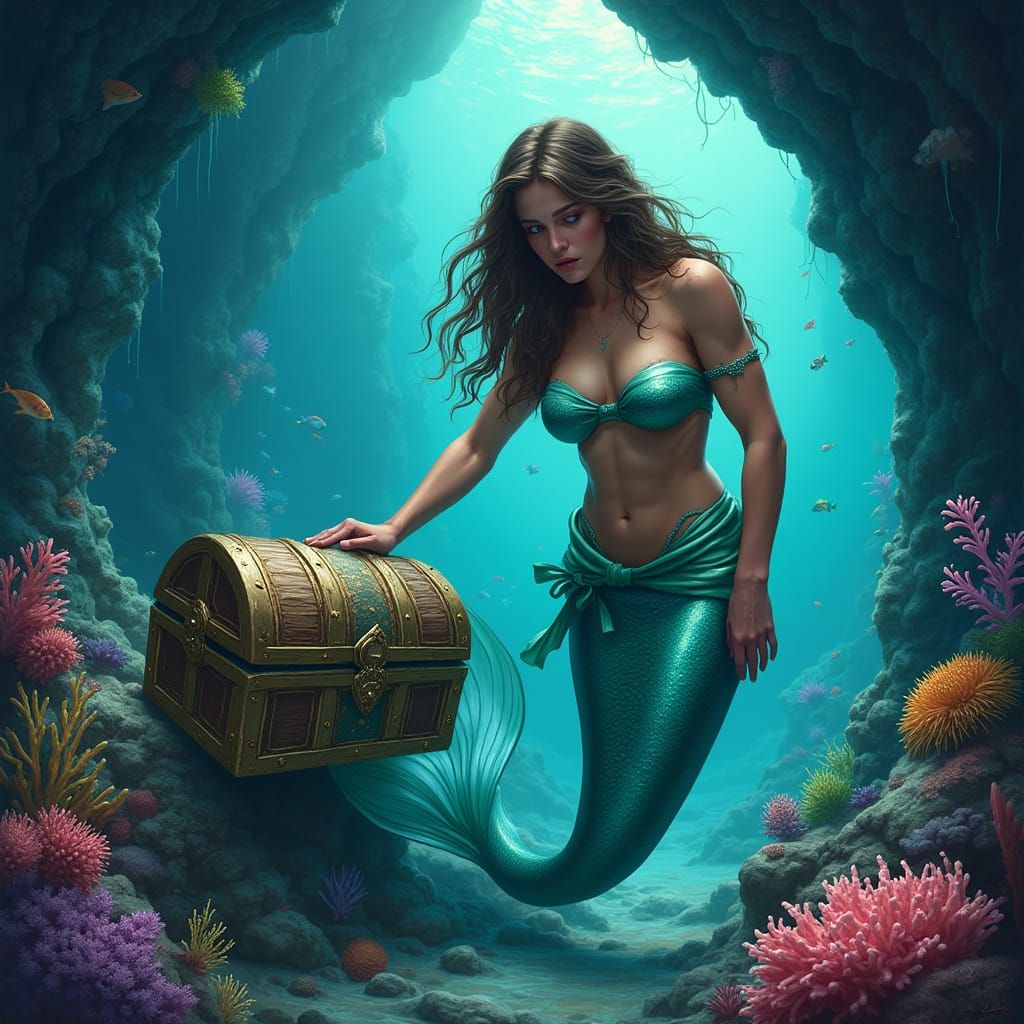 Mermaid Strains to Uncover Sunken Treasure
