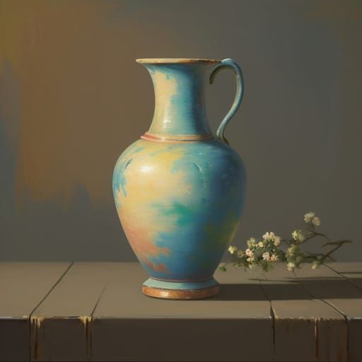 Old Vase as Expressionist Oil Painting