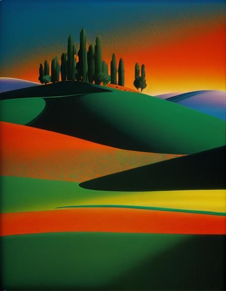 Futuristic Tuscany Landscape in Roger Dean Style