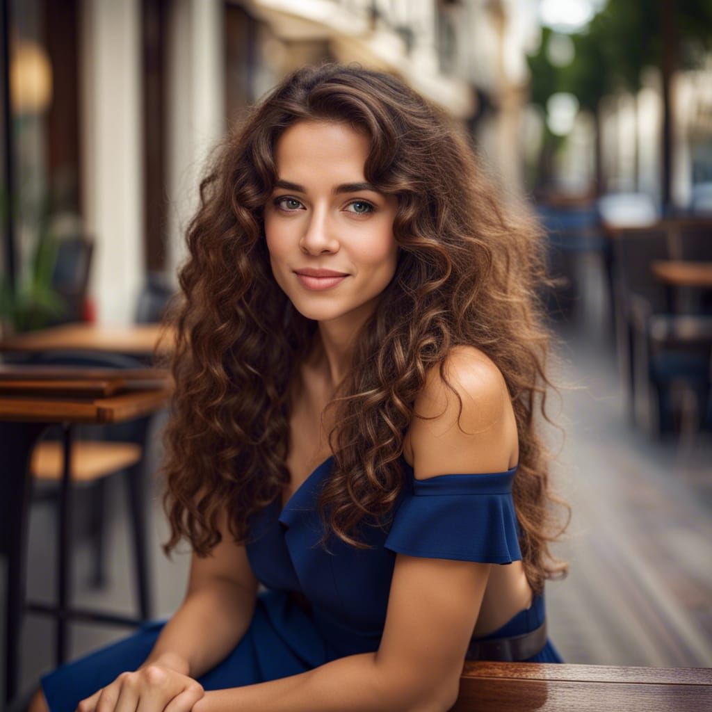 Charming Woman at Cafe, Professional Portrait