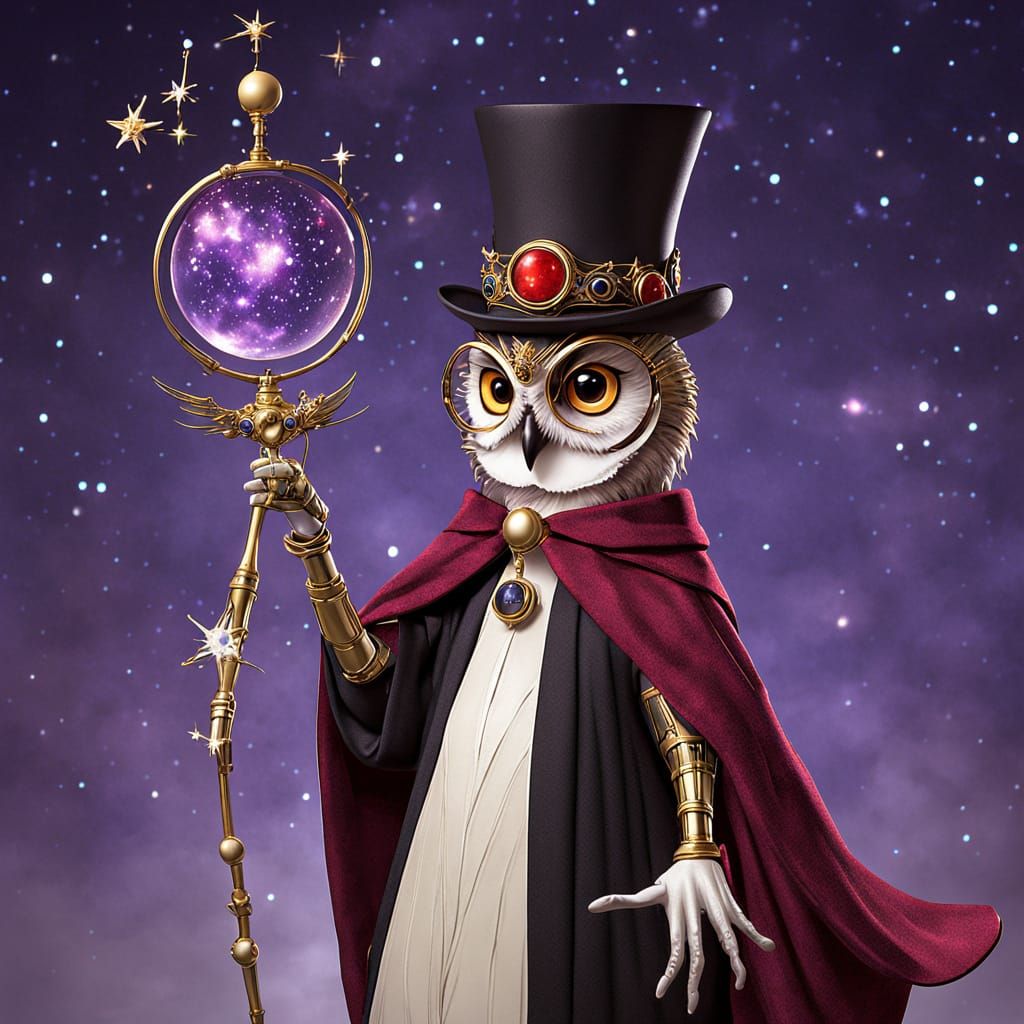 Magistella: Owl-like Being with Starry Robe