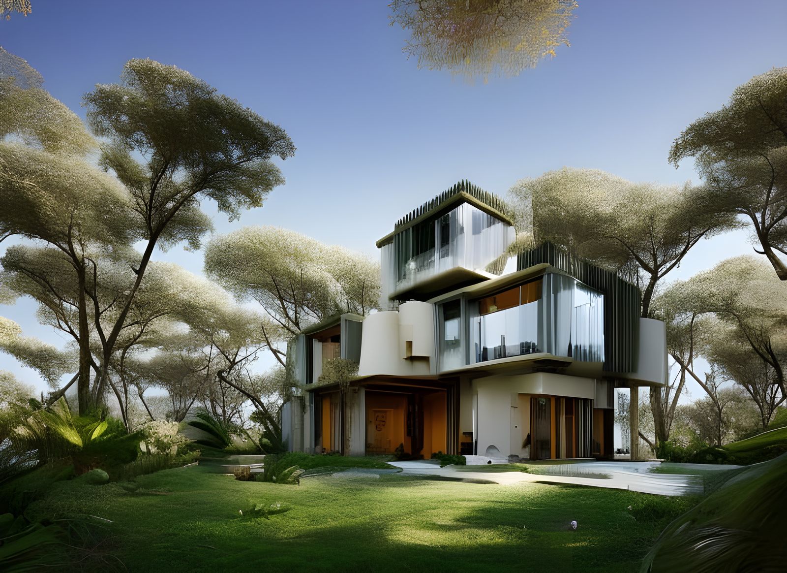 Futuristic Hilltop House with Weird Architecture