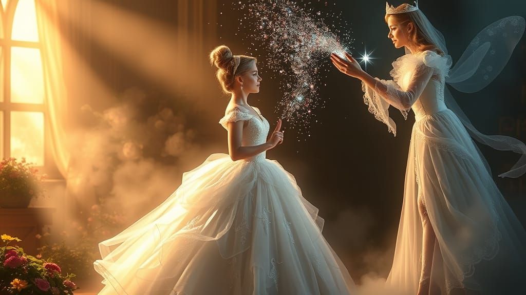 Fairy Godmother Transforms Cinderella in Whimsical, Dreamlik...