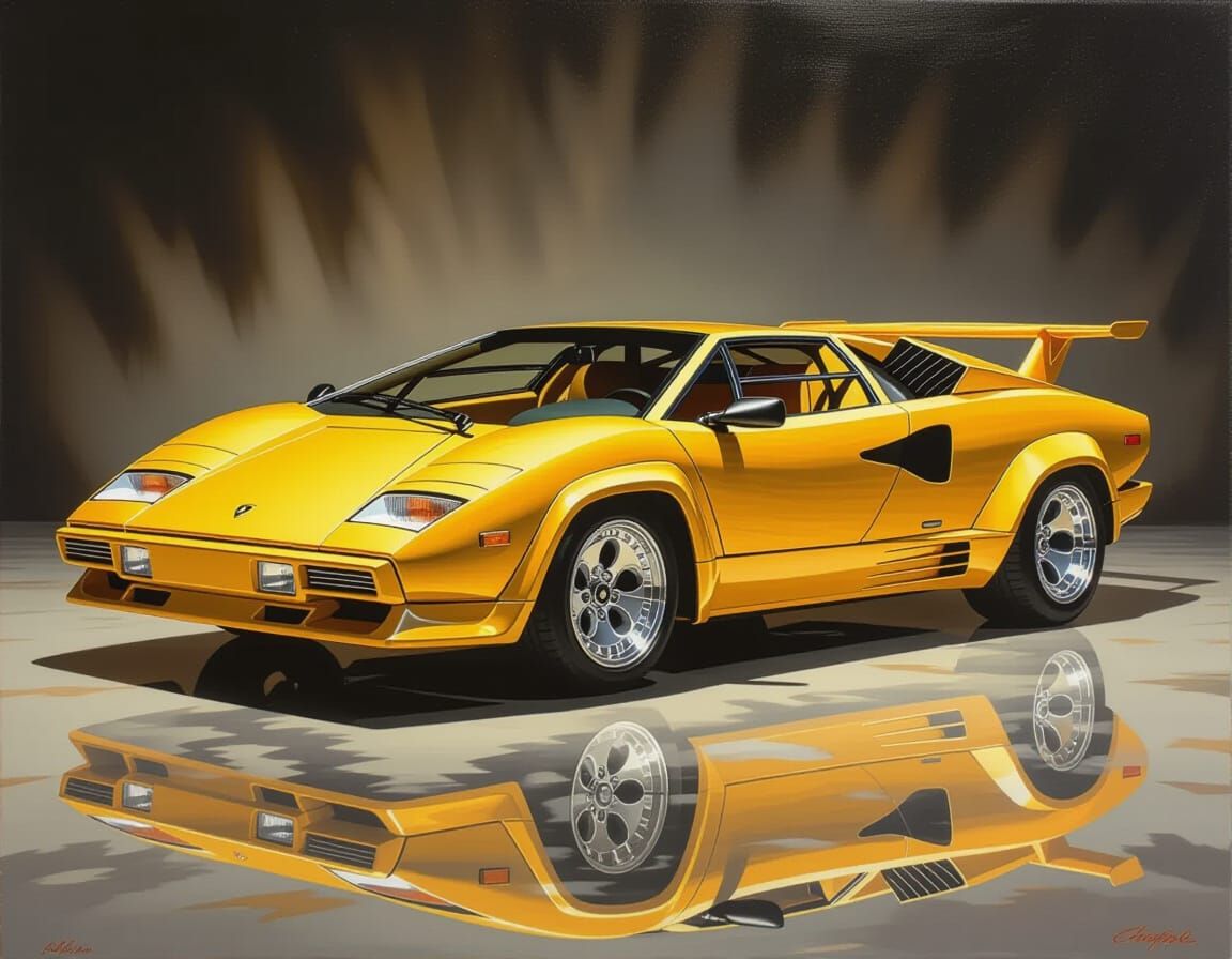 1988 Lamborghini Countach in Dramatic Light