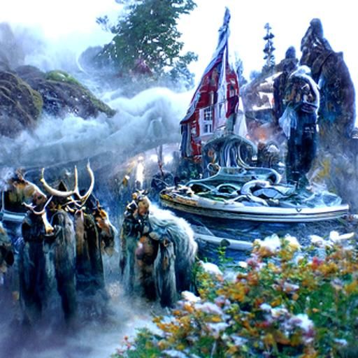 Ethereal Norse Mythology in Hyperdetailed Fantasy Style