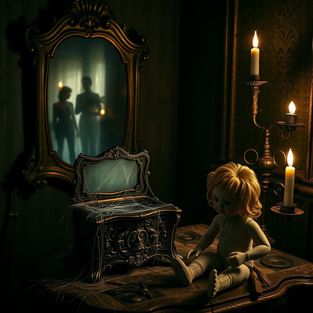 Haunting Music Box in Decaying Mansion