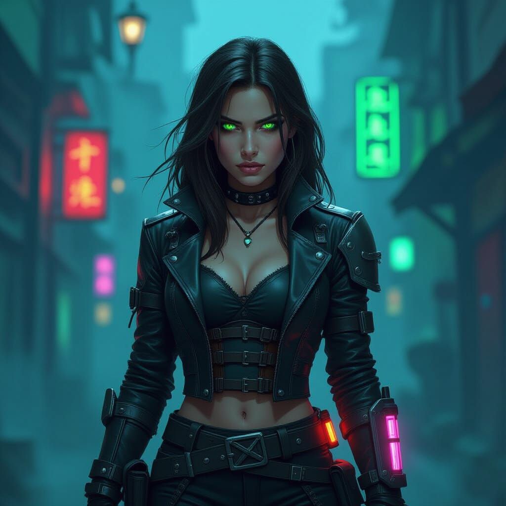 Zaun Undercity Woman in Arcane Art Style