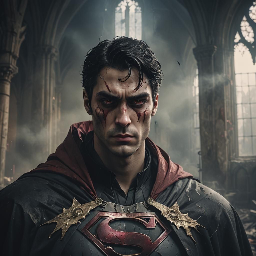 Gothic Superman Portrait in Dark Fantasy Digital Art