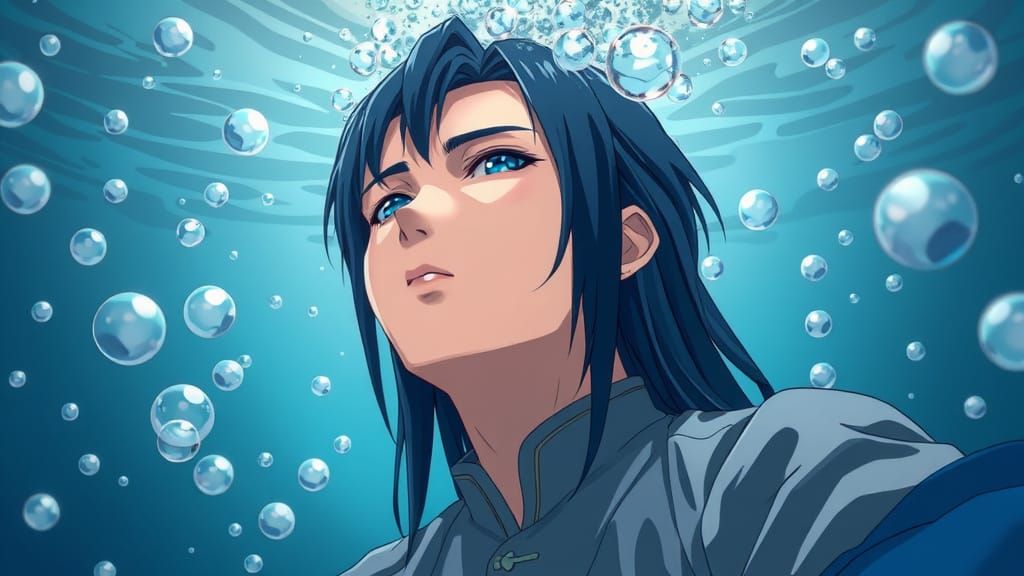 Drowning Anime Guy in Traditional Chinese Clothing