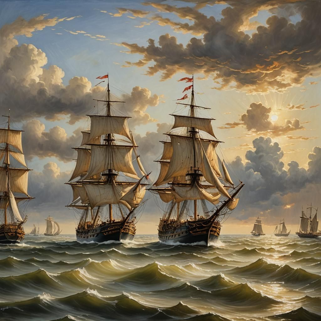 16th Century Ship Sets Sail: Dutch Golden Age Painting