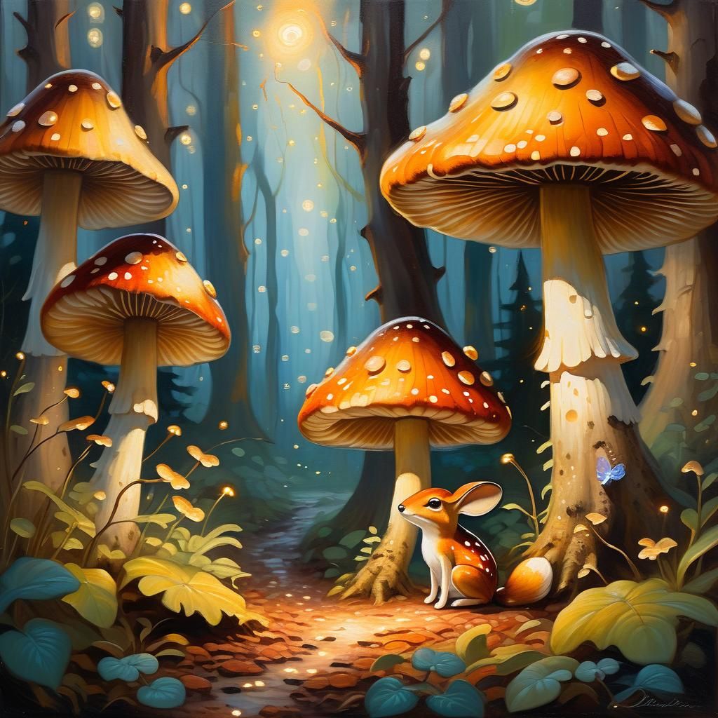 Whimsical Forest Scene in Old Master Style