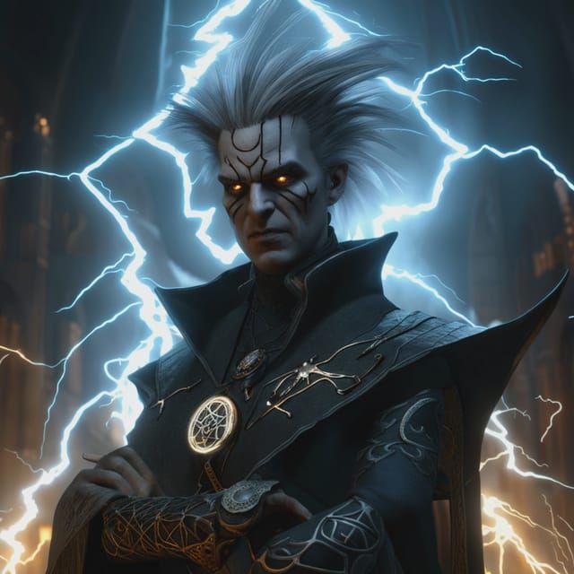 Gothic Warlock in Dark Fantasy Style