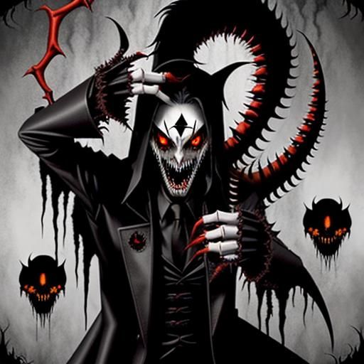 Terrifying Shadow Vampire with Red Eyes in Surreal Style