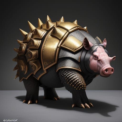 Golden Armored Pig-Armadillo Hybrid Behemoth