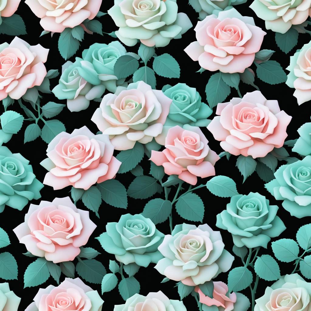 "Stunning pixel art of soft pale pink tiny rose flowers beau...