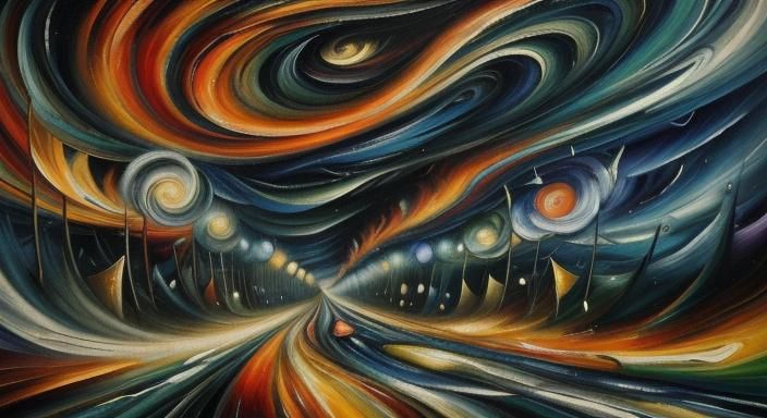 Expressionist Stormy Night Action Painting