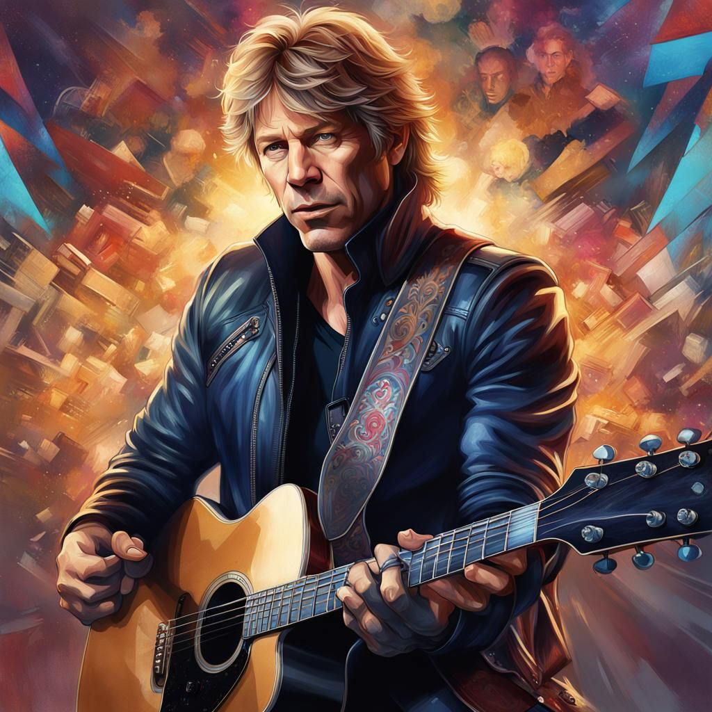 Rock Musician Portrait in Detailed Digital Art Style