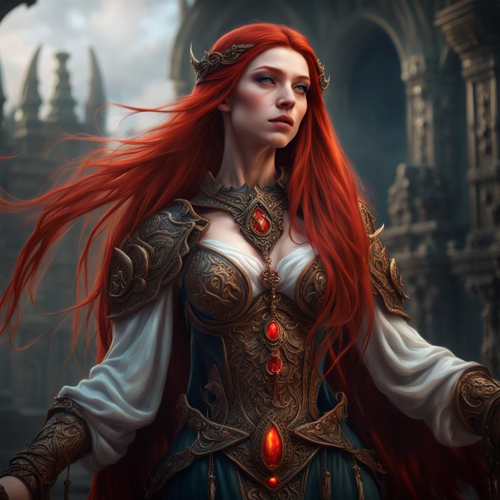 Dominant Elf Cleric Worshipping Dark Goddess