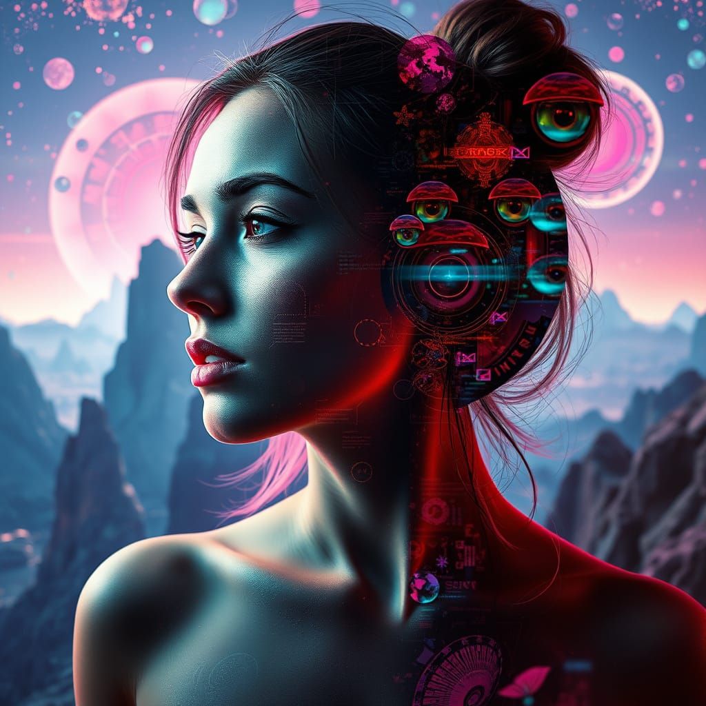 Surreal Dreamscapes: A Double Exposure Portrait