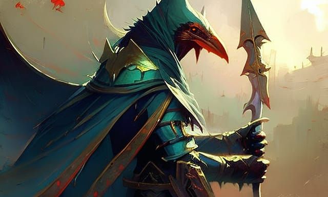 Immortal Ronin Monster Hunter in Anime Style