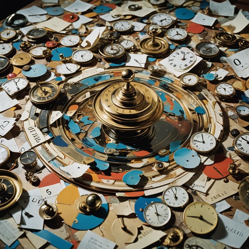 Surreal Spinning Top Teeters in a Dreamscape