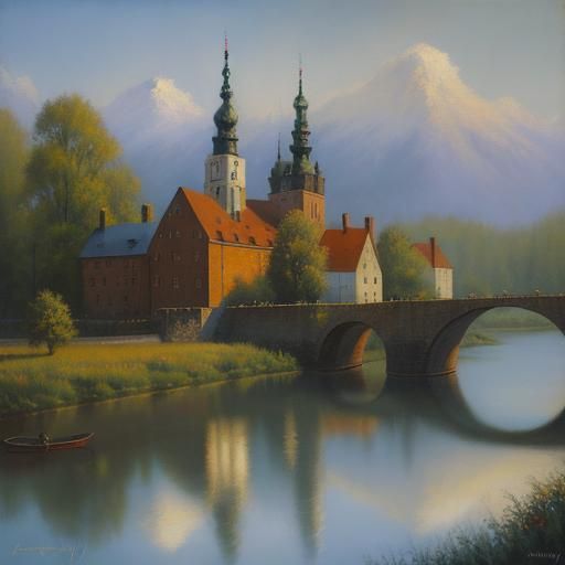 Polish Landscape in Oil Painting Style