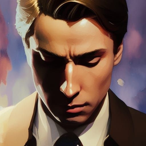 Detailed Watercolor Portrait of Steve Rogers