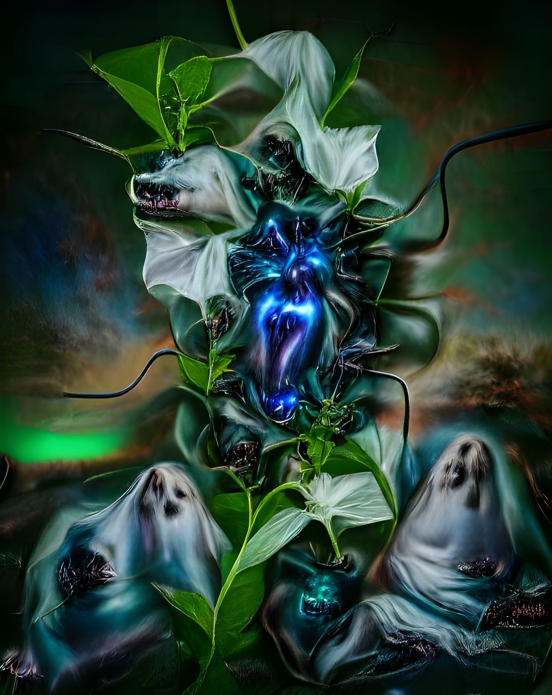 Dark Holy Ghost: A Hyperrealistic, Cybergoth Vision