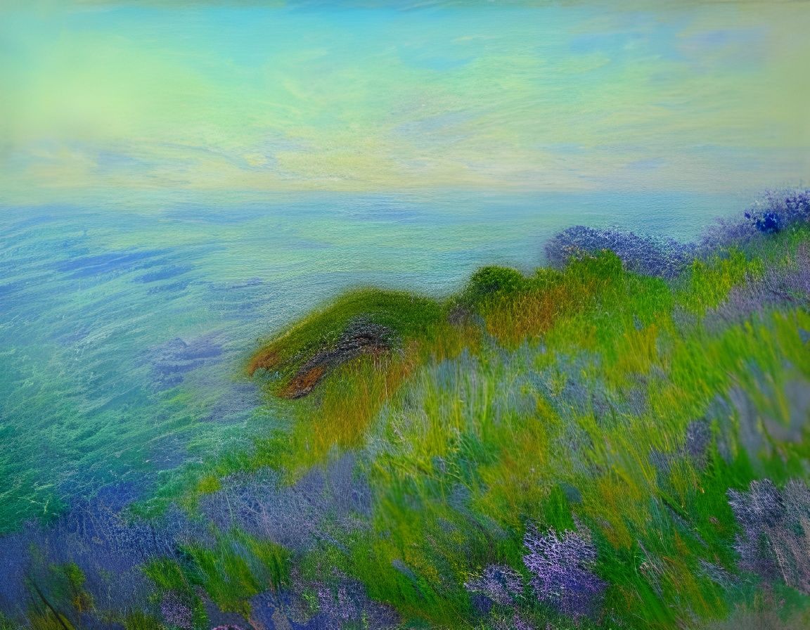 Impressionistic Ocean View from Cliffside