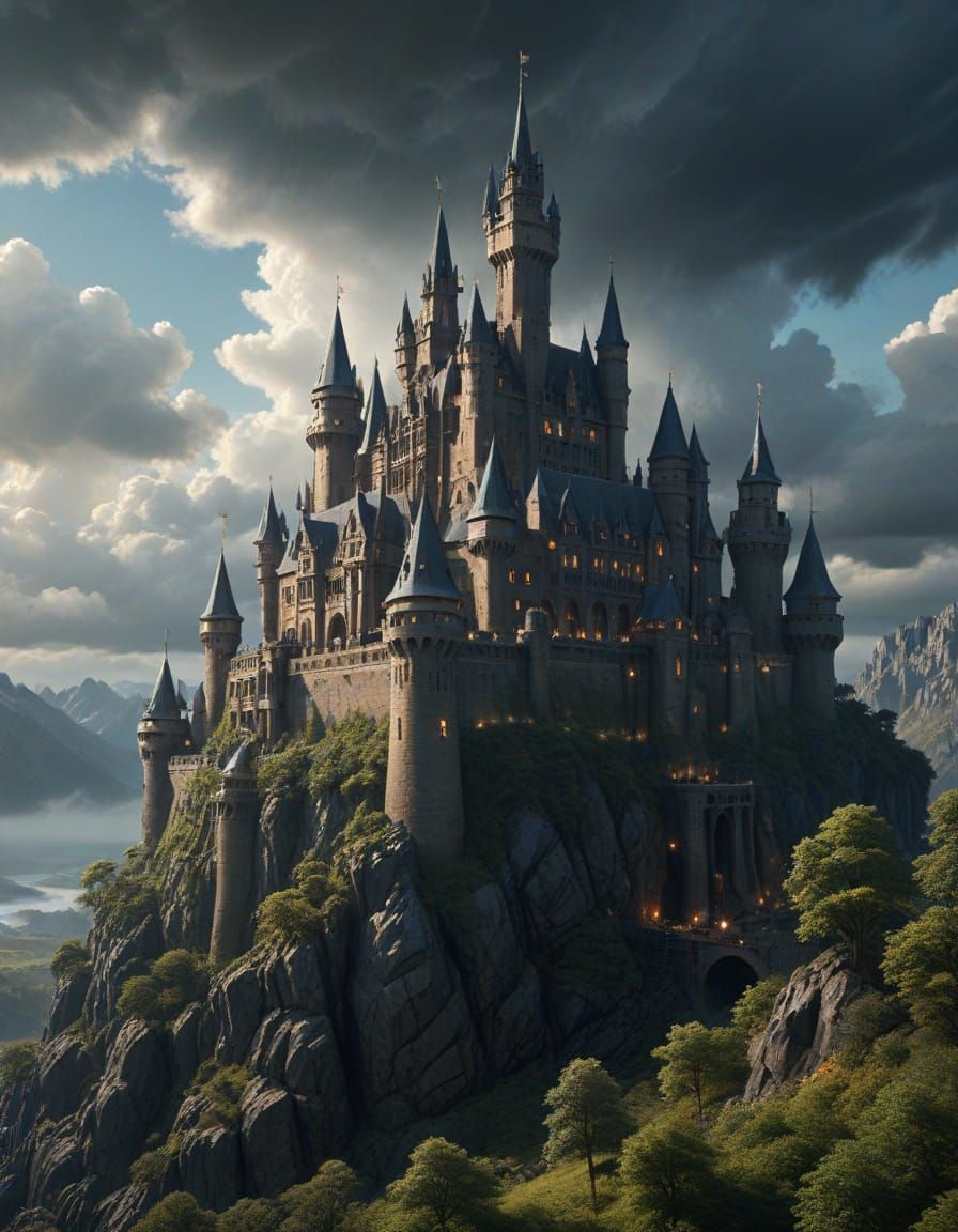 Epic Castle School of Magic in Cinematic Digital Matte Paint...