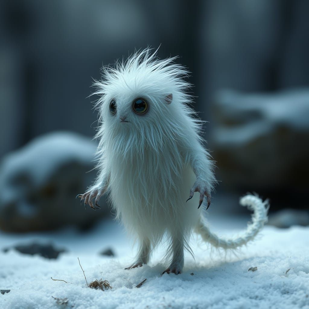 Mysterious Fuzzy Wisp Creature with No Head