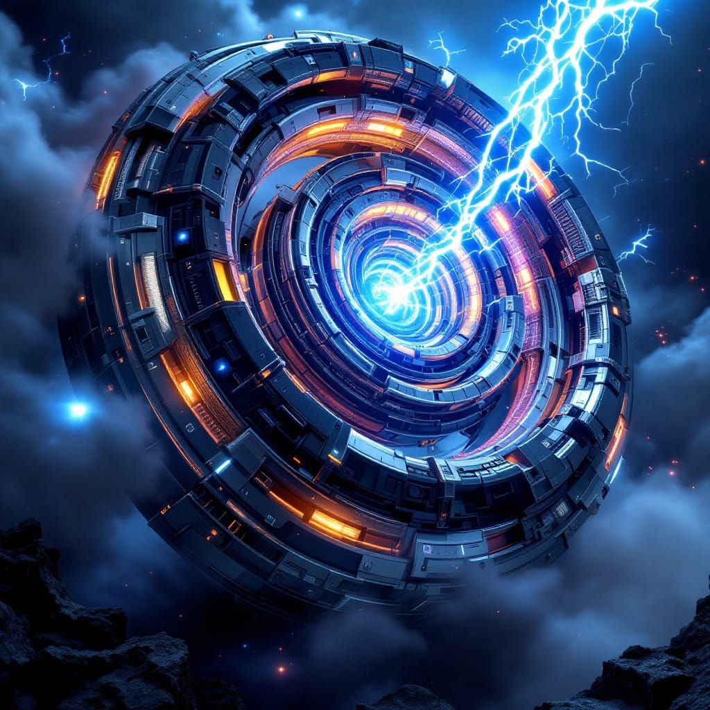 Intricate Time Machine with Luminous Spiral Core