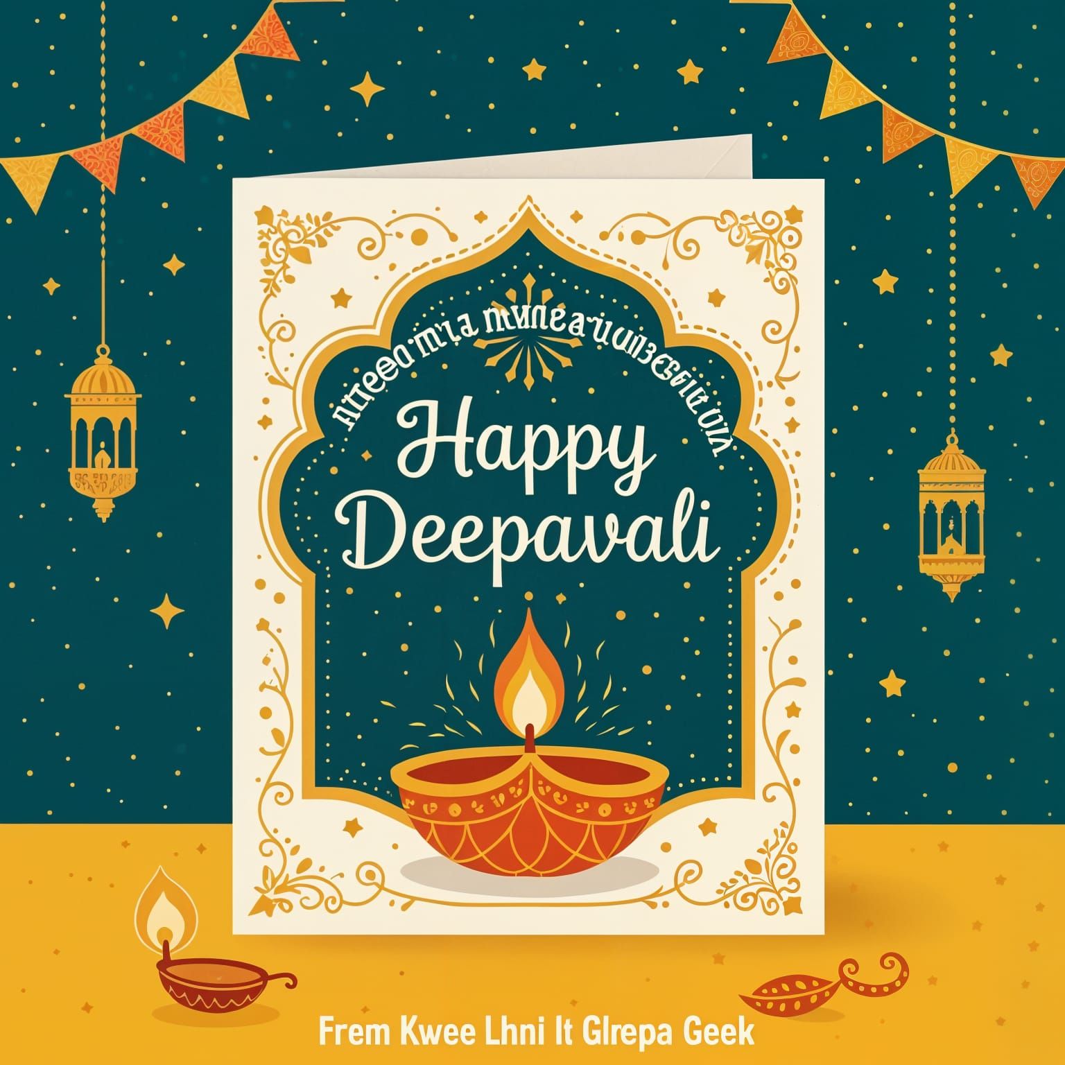 Vibrant Deepavali Greeting Card Design