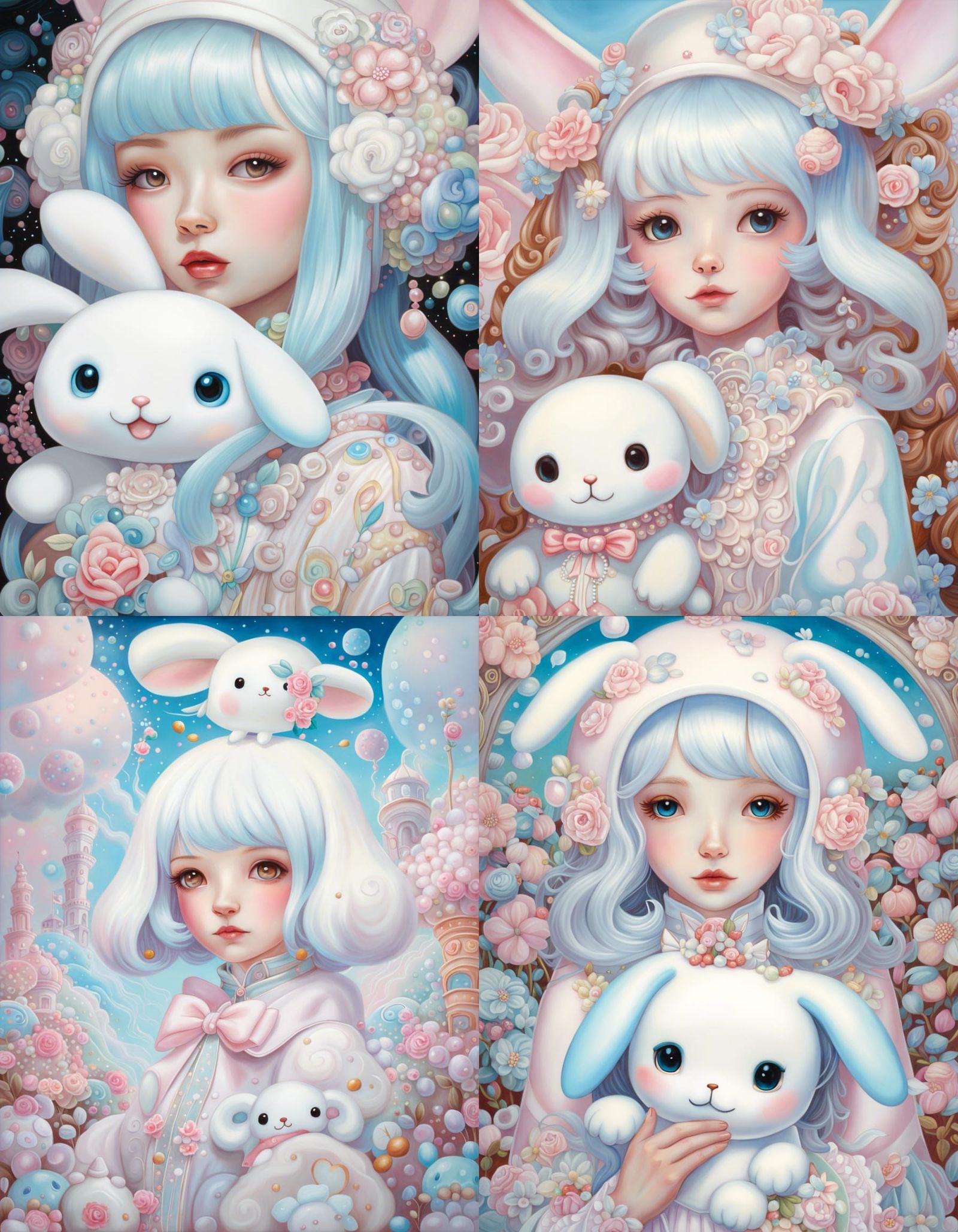Girl in Cinnamoroll Costume: Pop Surrealism Portrait