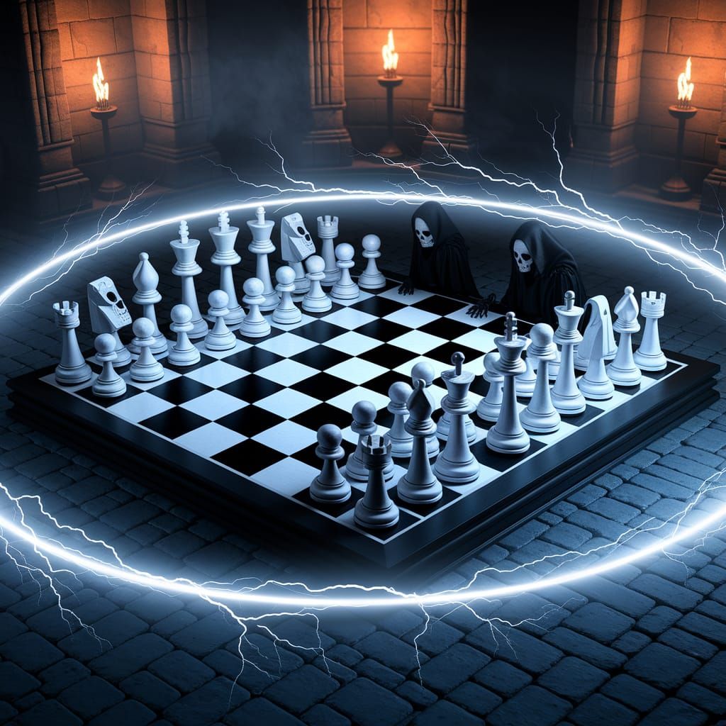 Gothic Gingham Chessboard in Ancient Chamber